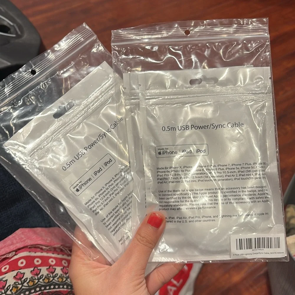 Brand new set of 4 iPhone cables to charge